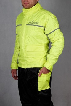 Kombinezon przeciwdeszczowy motocyklowy HUSAR RAIN r. L czarno-żółty fluo