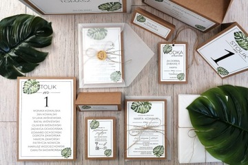 ZAPROSZENIA ŚLUBNE BOTANICAL BOHO RUSTYKALNE KALKA