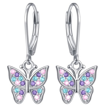 Серьги-подвески из серебра 925 пробы для девочек