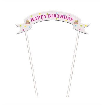 Baner urodzinowy na tort Happy Birthday babeczka