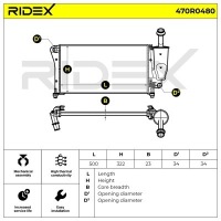Радиатор fiat panda 169 ridex 470r0480 Оригинал, фото thumb