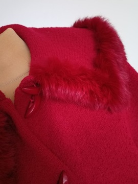 Красивое пончо ANCORA, натуральный мех и шерсть, M-XL