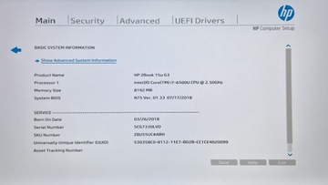 Чехол для ноутбука HP ZBook 15u G3 процессор i7