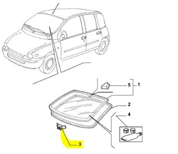 фото thumb №7, Кронштейн klinowy стёкла передний fiat multipla оригинальный номер 7734476