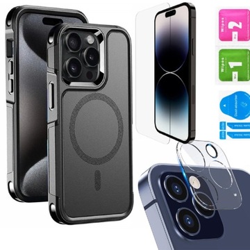 БРОНЯНЫЙ ЧЕХОЛ ДЛЯ MAGSAFE PANZER IPHONE 13 PRO MAX + СТЕКЛЯННЫЙ ЭКРАН + ЛИНЗА
