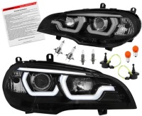 фото thumb №1, Bmw x5 ii e70 06-13 лампи фари перед передні led 3d кільця денні h7