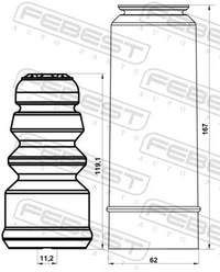 фото thumb №3, Захист амортизатора задня adshb-a4iir-kit febest