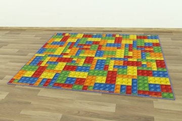 DYWAN MODNY KOLOROWY W KLOCKI DO POKOJU DZIECKA DZIECI NA FILCU 150x200 cm