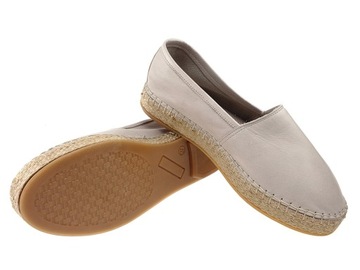 Venezia buty espadryle A107 szare, skóra 40