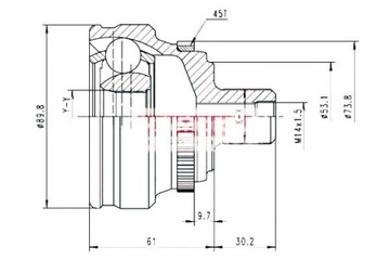 KAMOKA PRZEGUB NAPĘDOWY ZEW. AUDI 80 B3/B4 86-96 K