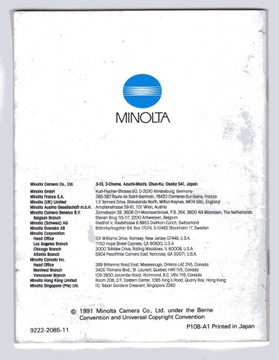 MINOLTA DYNAX 3xi РУКОВОДСТВО