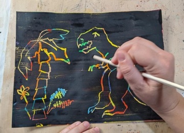 Скретч-скретч A5 Magical, 4 листа DINO