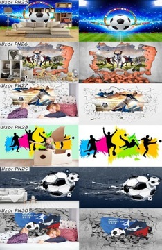 3D ФОТООБОИ ПО ИНДИВИДУАЛЬНОМУ РАЗМЕРУ Футбол, флизелин, подборка