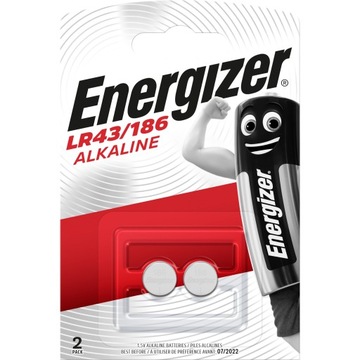 2 батарейки ENERGIZER 186 LR43 L1142 V12GA RW84, щелочные 1,5 В