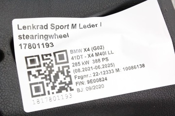 фото thumb №7, Руль м-пакет лепестки ассистент nić bmw g01 x3 g02 x4 m40i lci