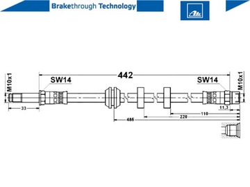 фото thumb №15, Ate шланг гальмівний гнучкий vw golf iii 91-97 p