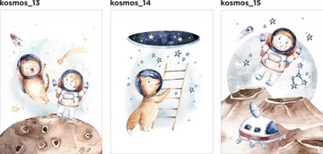 Zestaw 3 plakaty układ słoneczny kosmos 50x70