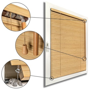 Żaluzje Bambusowe na wymiar CLICKY Flip 25mm 60x80cm
