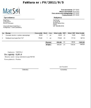 mFaktura 2024 - Łatwe wystawianie faktur bez VAT lub z VAT JPK - dożywotnia