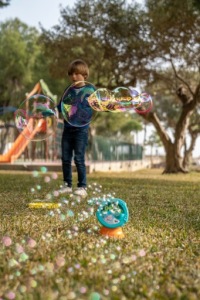 FRU BLU BUBBLE MACHINE генератор + 0,4л жидкости не пачкает одежду!!!