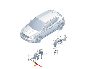 фото thumb №1, Seat ibiza v kj1 передний left wheel arc liner спойлер 6f0805945