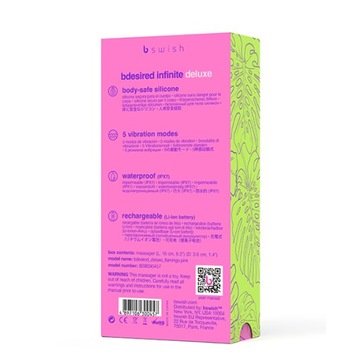 B Swish - Классический силиконовый вибратор Bdesired Infinite Deluxe, розовый