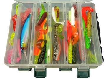 НАБОР JAXON LURE SET, BOX 73 элемента Воблер Ripper твистер В ПОДАРОК