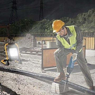 Halogen Naświetlacz LED 100W 7000lm + Statyw z Długim Kablem 1,5M Zestaw