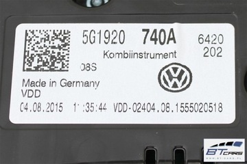 фото thumb №6, Vw golf 7 vii прилади спідометр бензин 5g1920740a 5g1 920 740 a манометр liczni
