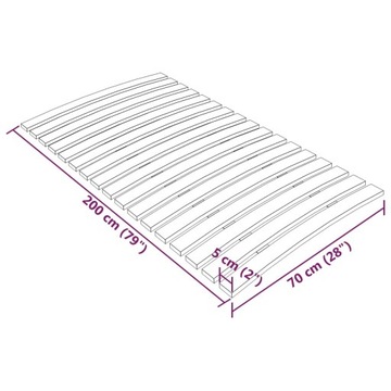 STELAŻ DO ŁÓŻKA Z 17 LISTWAMI 70X200CM