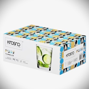 Niskie szklanki do napojów Pure 6 szt. 250 / 300 ml Krosno