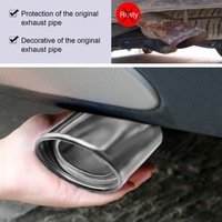 фото thumb №15, Сріблястий універсальний гасник випускний наконечник труби випускної ze нержавіюча сталь