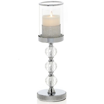 Серебряный подсвечник Glamour Lantern Chrome Crystal