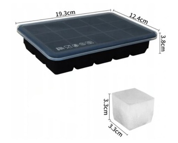 Силиконовый лоток для кубиков льда XL с крышкой 3x3x3.