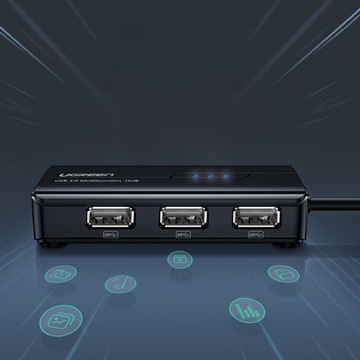 СЕТЕВОЙ АДАПТЕР UGREEN ETHERNET-ХАБ USB — RJ45 10/100 Мбит/с / 3 порта USB 2.0