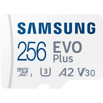 Карта памяти Micro SD Samsung EVO Plus microSDXC 256 ГБ C10 A2 V30 UHS-I U3