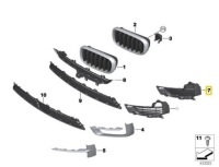 Бампер перед чёрный с закрытая решётка левое bmw x5 f15 51117307993 Недорого, фото thumb