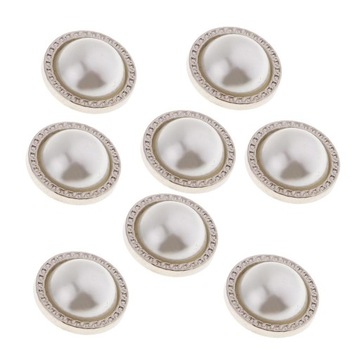 8 szt. Sztuczna perła Shank Ttons Fit do szycia Scrapbooking z białymi 8 szt. 16 mm