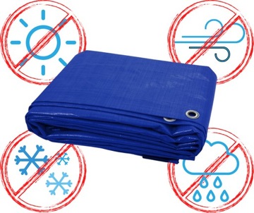 ТВЕРДЫЙ БРЕЗЕНТНЫЙ ПОКРЫТИЕ DURABLE 8X12 СИНИЙ ВОДОНЕПРОНИЦАЕМЫЙ UV++