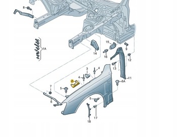 фото thumb №9, Оригинальный держатель крыльев audi a4 b8 8k0821467b