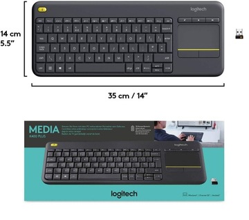 Клавиатура LOGITECH K400 Plus серая