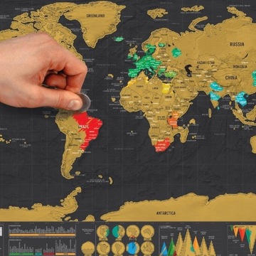 СКРЕТЧ-КАРТА WORLD MAP DELUX ДЛЯ ХИТА ПУТЕШЕСТВЕННИКА