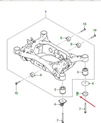 фото thumb №1, Jaguar i-pace x590 rear frame carrier vibration damper t4k2235 original