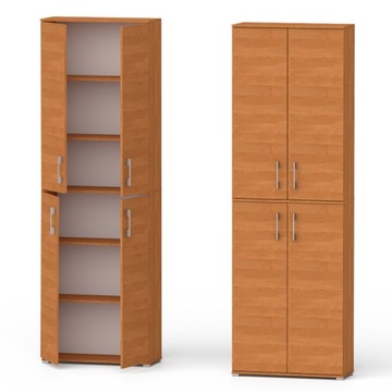 Офисный шкаф GDPR, запираемый книжный шкаф из ольхи 215 x 60 x 32 ML-P-4D-R