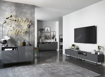 Шкаф Loft RTV, комод RTV, графит МАТ, 120 см, каркас