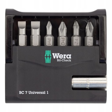Набор бит WERA Bit-Check + держатель 7 шт.