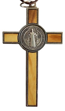 БЕНЕДИКТИНСКИЙ КРЕСТ БЕНЕДИКТА, ОЛИВКОВОЕ ДЕРЕВО, 7,5 см.