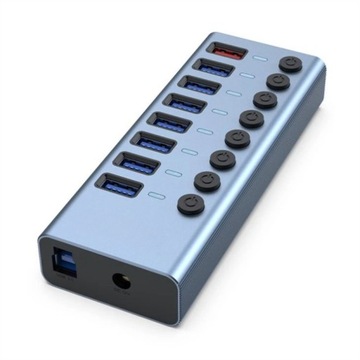 USB-концентратор 7x 3.0 +1 алюминиевый разветвитель портов