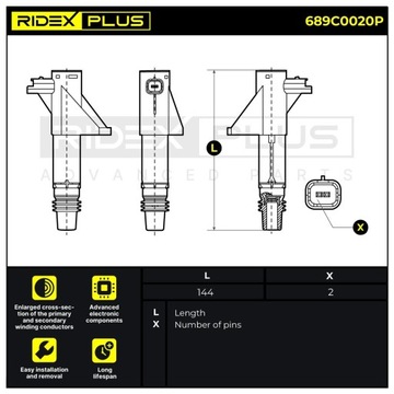 фото thumb №8, Ridex plus 689c0020p катушка зажигания do renault clio ii bb0/1/2, cb0/1/2