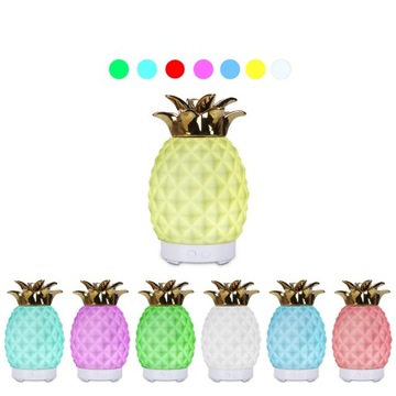 Nawilżacz powietrza ananas dyfuzor zapachowy LED ceramiczny olejków złoty